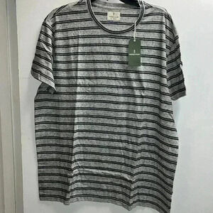 🆕Mutual Weave Men’s Short Sleeve Blue Striped Shirt, Size XXL